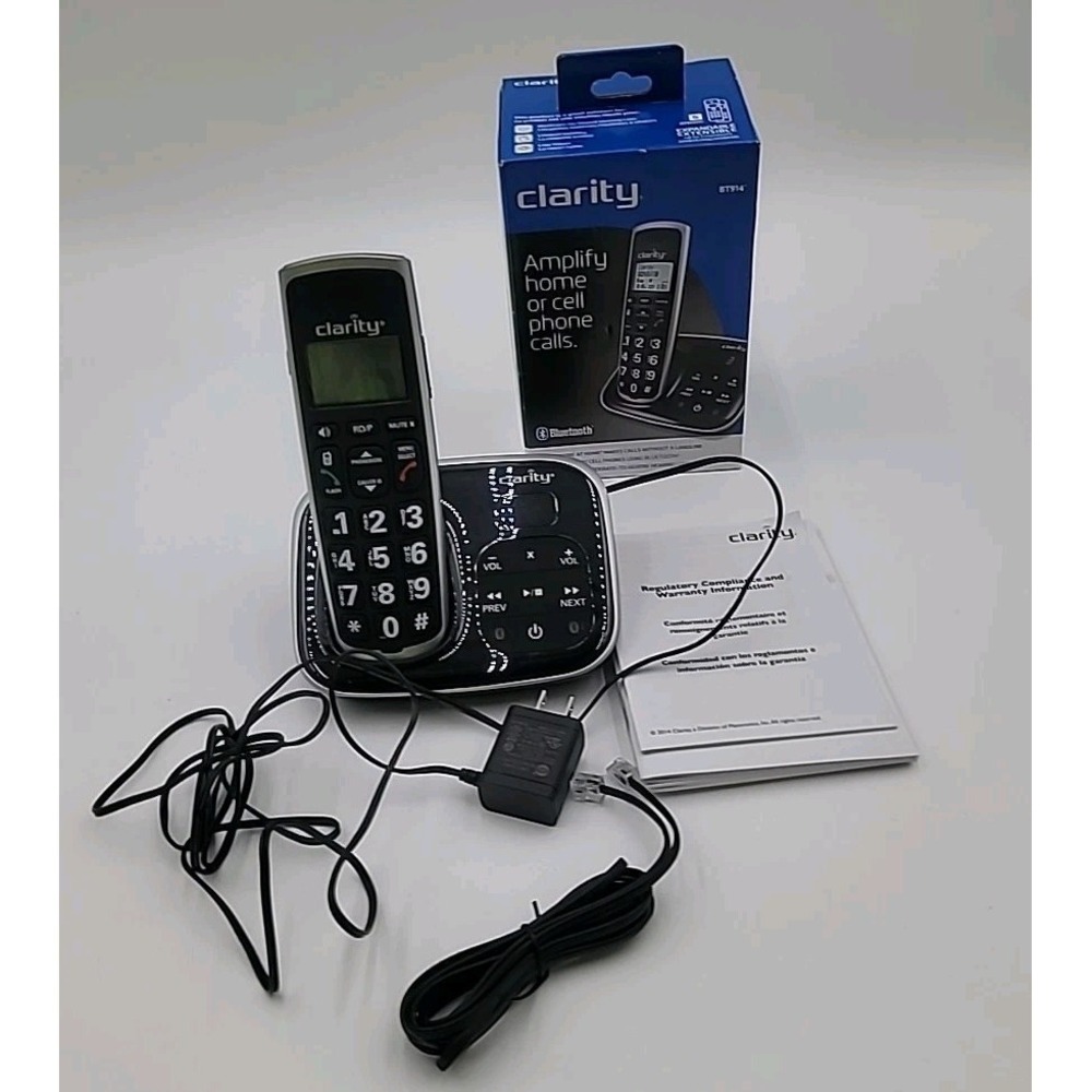 Clarity BT914 Cordless Phone Amplified Big Button Bluetooth Answering Machine